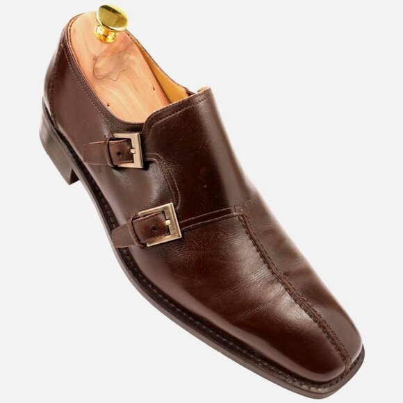 Mezlan Quattro Double Monk Strap Dress Shoe 11.5 Calfskin Leather Handmade Spain - Picture 1 of 7